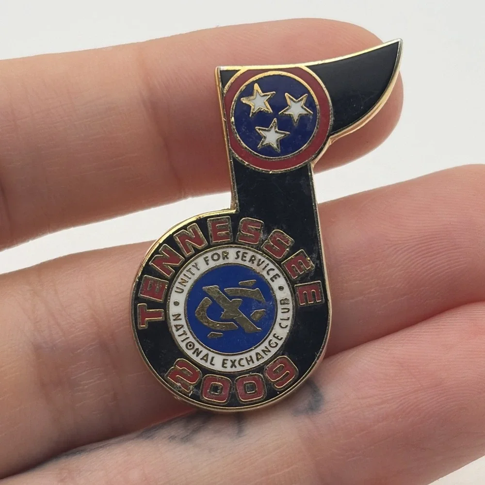 National Exchange Club Unity For Service Tennessee 2009 Music Note Lapel Hat Pin
